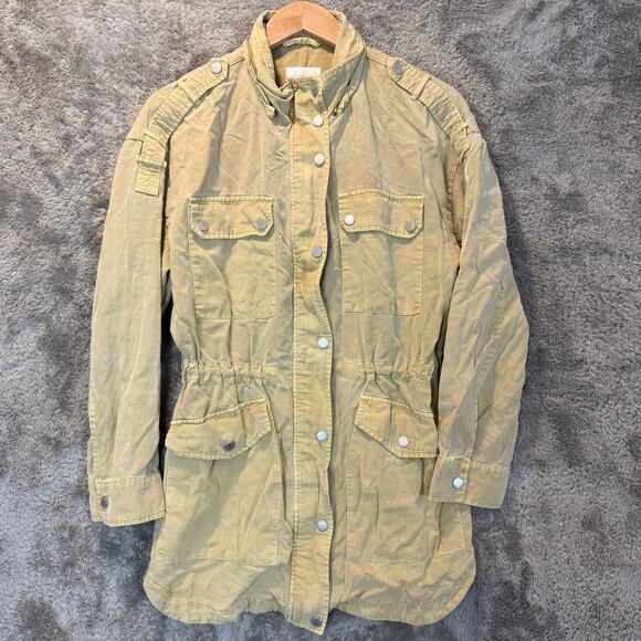Avec Les Filles Zip Up Cinched Waist Utility Army Surplus Coat Jacket M - Picture 1 of 12